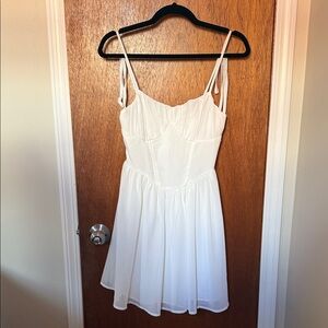 Elegant White Spaghetti Strap Dress
